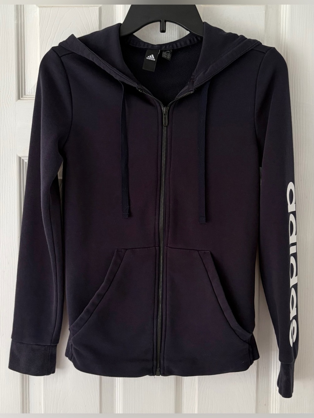Adidas Blue Full-Zip Hoodie Jacket